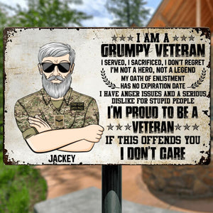 Personalized Grumpy British Veterans Metal Sign Printed 22JUY-DT30