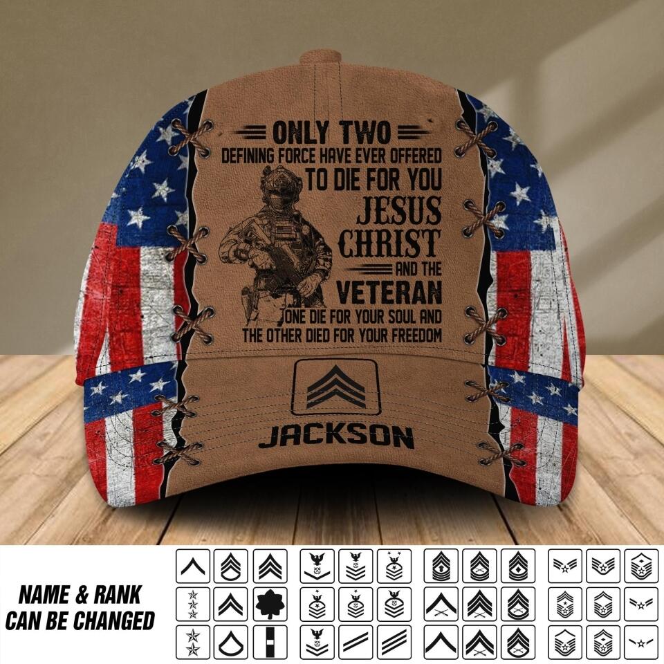 Personalized US Veteran/ Solider Cap Printed QTDT0108