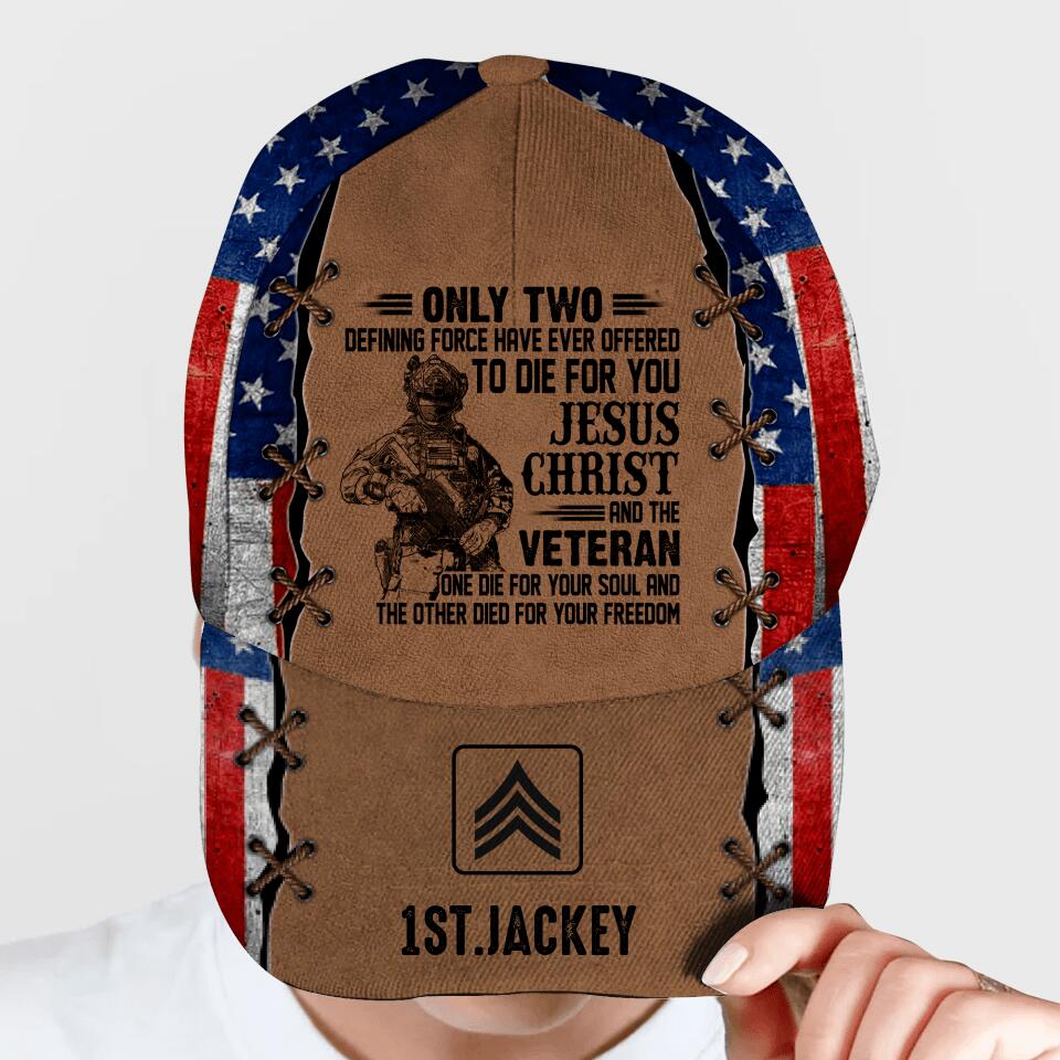 Personalized US Veteran/ Solider Cap Printed QTDT0108