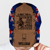 Personalized Australian Veteran/ Solider Cap Printed QTDT0108