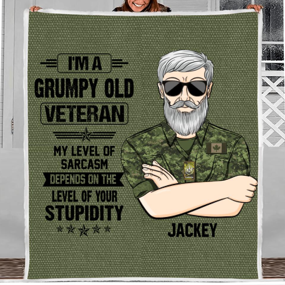 Personalized Canadian Veterans/Soldier Quilt Blanket Printed 22JUL-HQ01