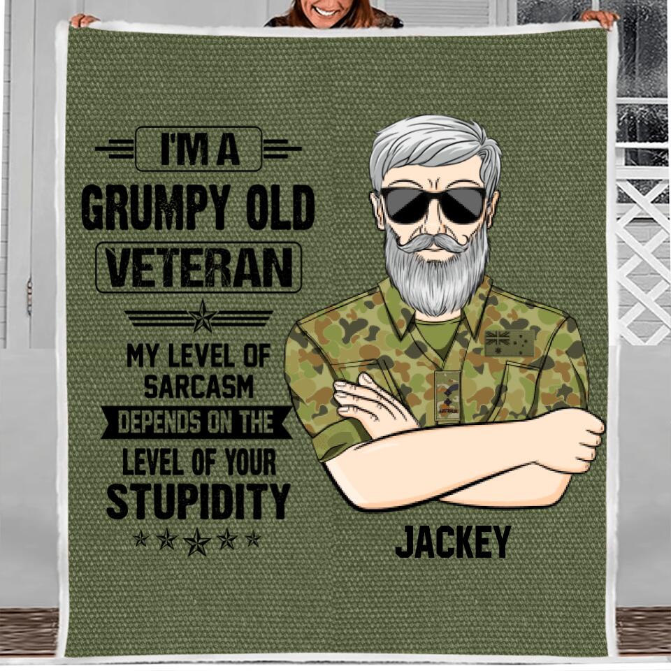 Personalized Australian Veterans/Soldier Quilt Blanket Printed 22JUL-HQ01