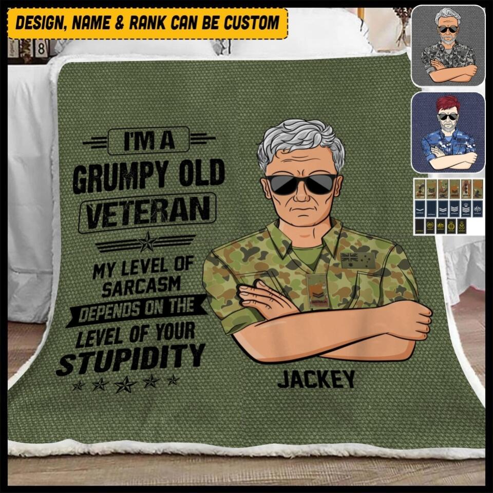 Personalized Australian Veterans/Soldier Quilt Blanket Printed 22JUL-HQ01