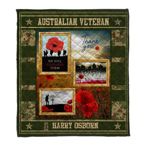 Personalized Australian Veteran Quilt Printed 22AUG-DT02