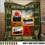 Personalized Australian Veteran Quilt Printed 22AUG-DT02