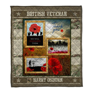 Personalized British Veteran Quilt Printed 22AUG-DT02