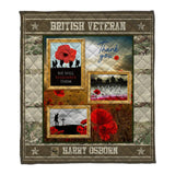 Personalized British Veteran Quilt Printed 22AUG-DT02