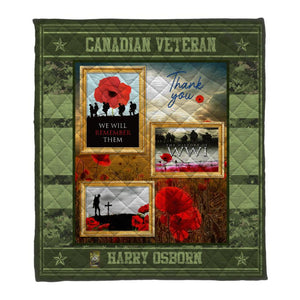 Personalized Canadian Veteran Quilt Printed 22AUG-DT02