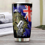 Personalized Australian Veteran/ Solider Rank Flag Tumbler Printed QTVQ0208