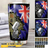 Personalized Australian Veteran/ Solider Rank Flag Tumbler Printed QTVQ0208