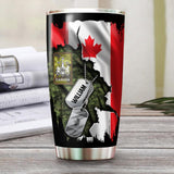 Personalized Canadian Veteran/ Solider Rank Flag Tumbler Printed QTVQ0208