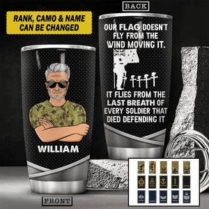 Personalized Australian Veteran/ Solider Rank Flag Tumbler Printed 22AUG-HY02