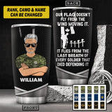 Personalized Canadian Veteran/ Solider Rank Flag Tumbler Printed 22AUG-HY02