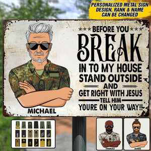 Personalized German Veterans/Soldier Metal Sign Printed 22AUG-HY02