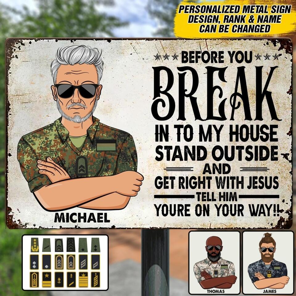 Personalized German Veterans/Soldier Metal Sign Printed 22AUG-HY02