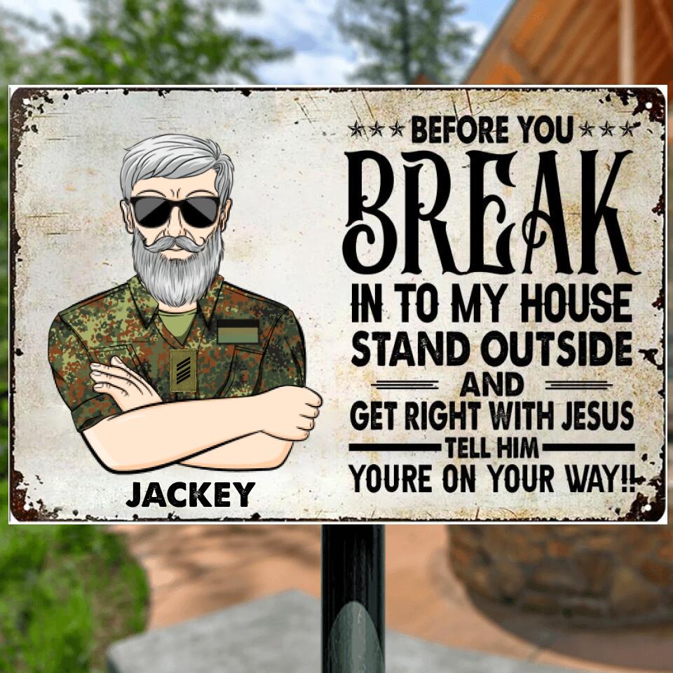 Personalized German Veterans/Soldier Metal Sign Printed 22AUG-HY02