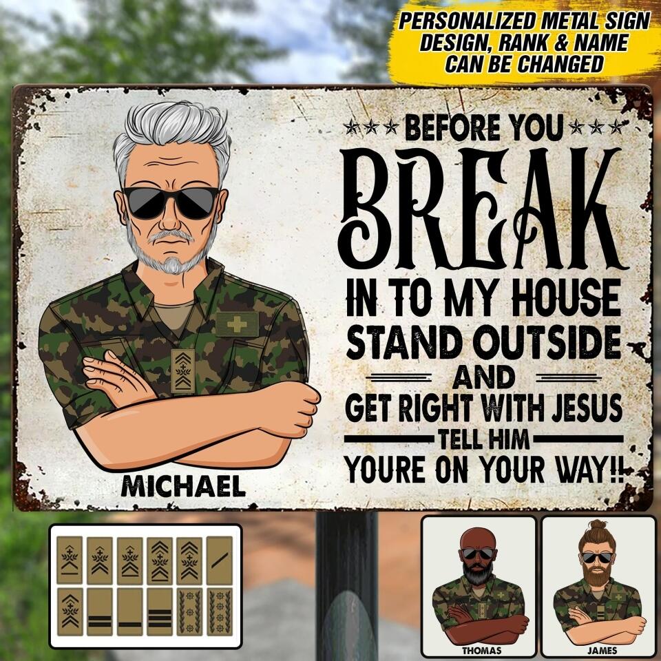 Personalized Swiss Veterans/Soldier Metal Sign Printed 22AUG-HY02