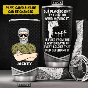 Personalized Australian Veteran/ Solider Rank Flag Tumbler Printed 22AUG-HY02