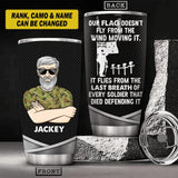 Personalized Australian Veteran/ Solider Rank Flag Tumbler Printed 22AUG-HY02