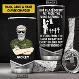 Personalized Canadian Veteran/ Solider Rank Flag Tumbler Printed 22AUG-HY02