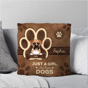 Personalized Just A Girl Who Love Dogs Custom Pillow Printed NQDT0208