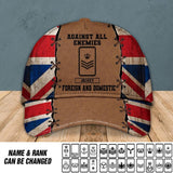 Personalized Against All Enemies Foreign And Domestic UK Veteran/ Solider Peaked Cap Printed QTVQ0308