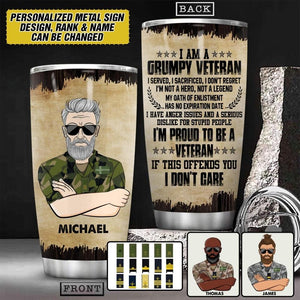 Personalized Grumpy Swedish Veteran/ Solider Tumbler Printed 22AUG-HY03