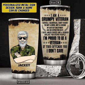 Personalized Grumpy Swedish Veteran/ Solider Tumbler Printed 22AUG-HY03