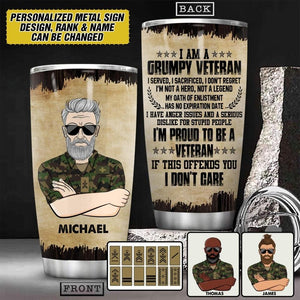 Personalized Grumpy Swiss Veteran/ Solider Tumbler Printed 22AUG-HY03
