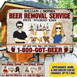 Personalized Beer & Dogs Removal Service Metal Sign Printed 22AUG-DT04