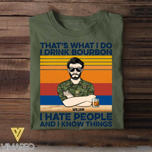 Personalized Canadian Veterans/Soldier That’s What I Do I Drink Bourbon I Hate People Tshirt Printed 22AUG-DT04
