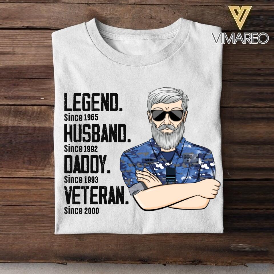 Personalized Australian Veterans/Soldier Legend Husband Daddy Tshirt Printed QTDT0508