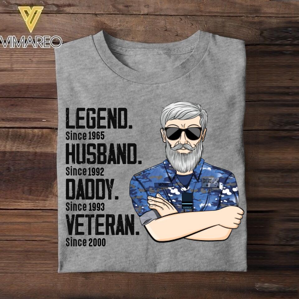 Personalized Australian Veterans/Soldier Legend Husband Daddy Tshirt Printed QTDT0508
