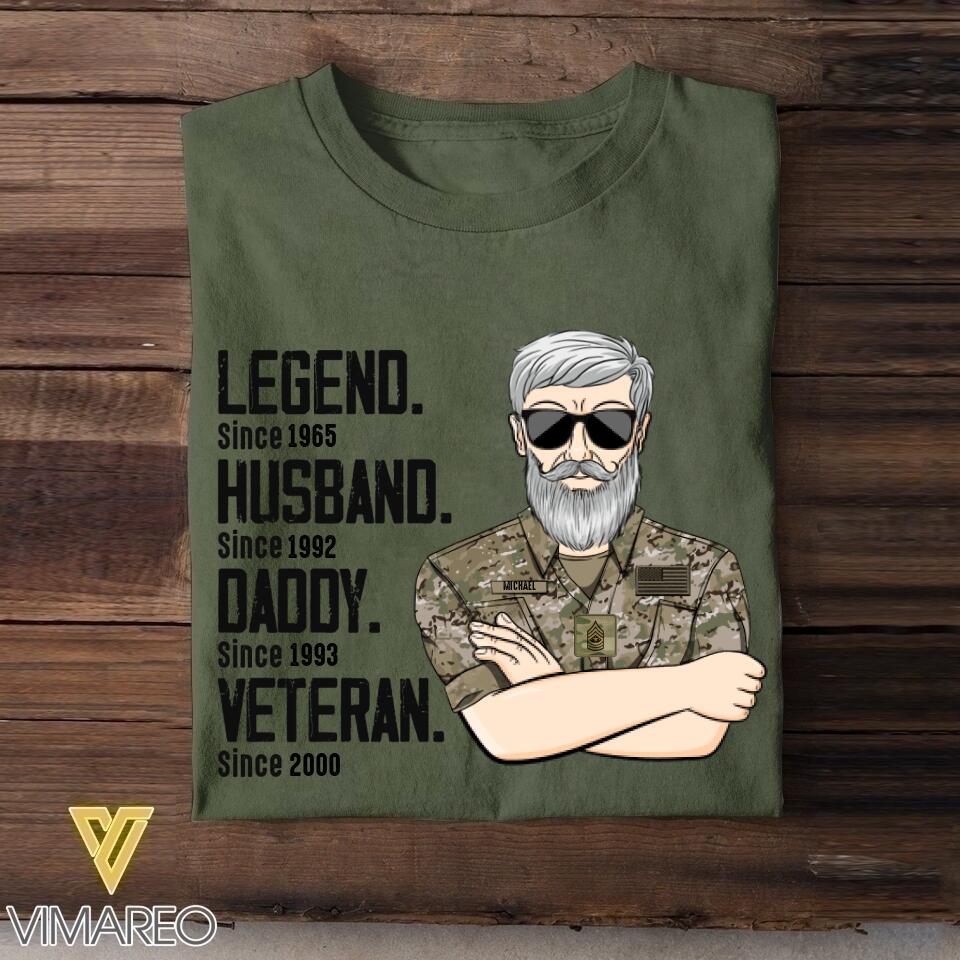 Personalized US Veterans/Soldier Legend Husband Daddy Tshirt Printed QTDT0808