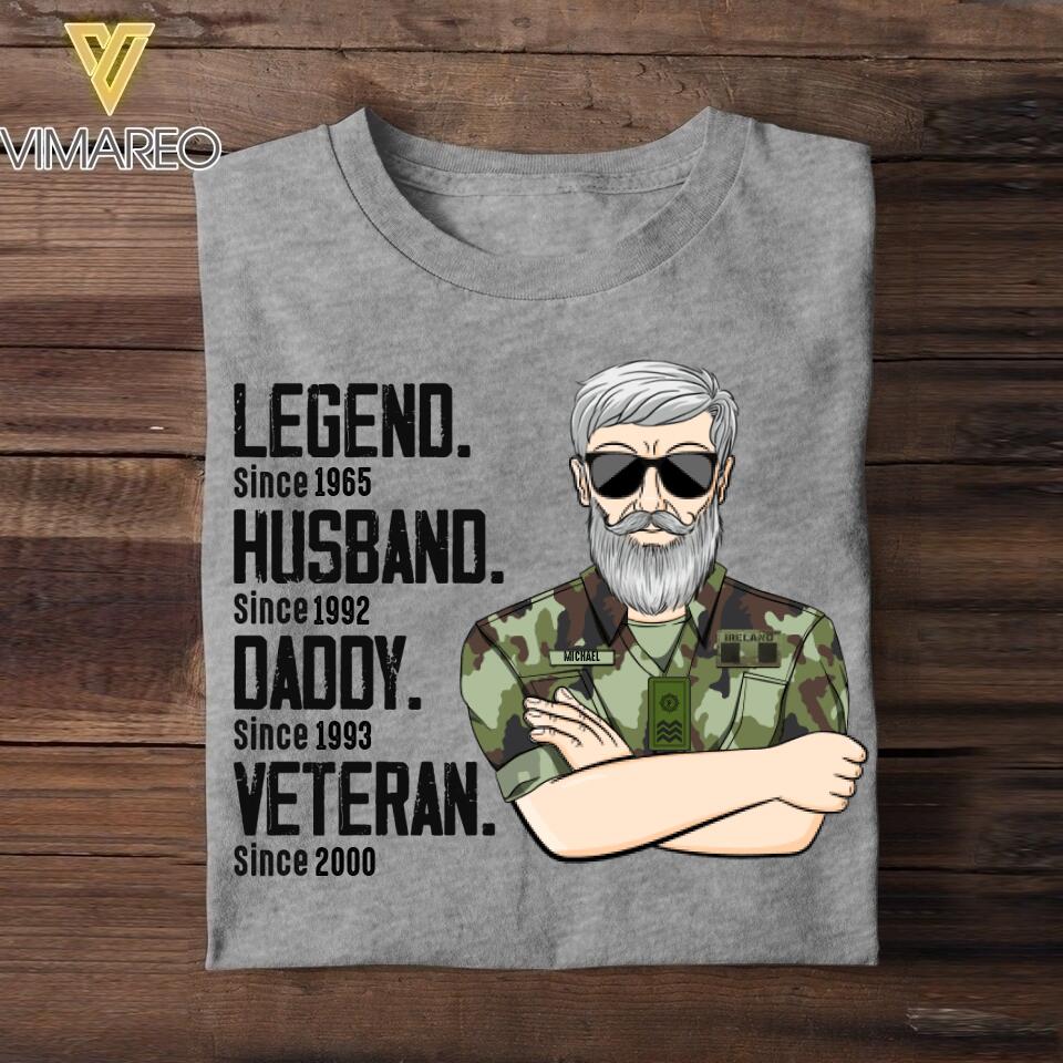 Personalized Irish Veterans/Soldier Legend Husband Daddy Tshirt Printed QTDT0808