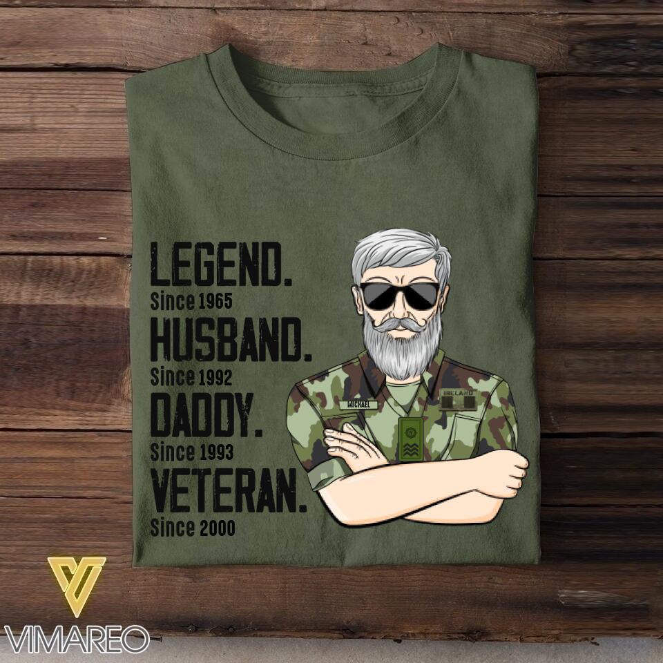 Personalized Irish Veterans/Soldier Legend Husband Daddy Tshirt Printed QTDT0808