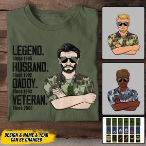 Personalized Irish Veterans/Soldier Legend Husband Daddy Tshirt Printed QTDT0808