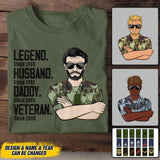 Personalized Irish Veterans/Soldier Legend Husband Daddy Tshirt Printed QTDT0808