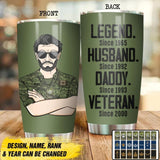 Personalized Canadian Veterans/Soldier Legend Husband Daddy Tumbler Printed QTDT0808