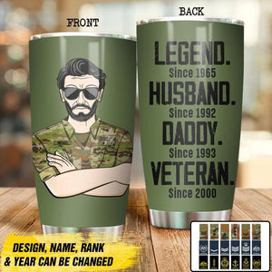 Personalized Australian Veterans/Soldier Legend Husband Daddy Tumbler Printed QTDT0808
