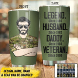Personalized Australian Veterans/Soldier Legend Husband Daddy Tumbler Printed QTDT0808