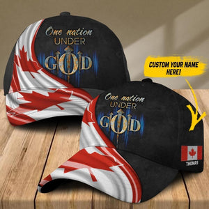 Personalized One Nation Under God Canada Cap Printed QTDT0808