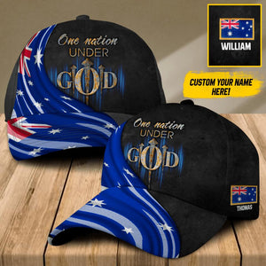 Personalized One Nation Under God Australia Cap Printed QTDT0808