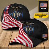 Personalized One Nation Under God US Cap Printed QTDT0808