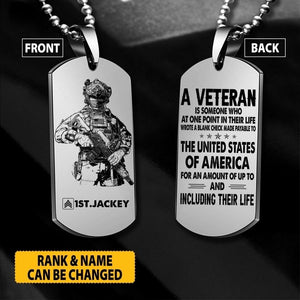 Personalized U.S Soldier/Veterans Necklaces Printed 22AUG-HY09