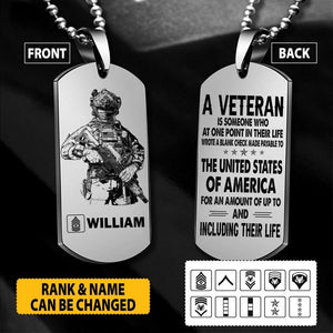Personalized U.S Soldier/Veterans Necklaces Printed 22AUG-HY09