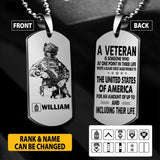 Personalized U.S Soldier/Veterans Necklaces Printed 22AUG-HY09