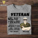 Personalized German Veteran/Soldier Tshirt Printed 22AUG-HY08