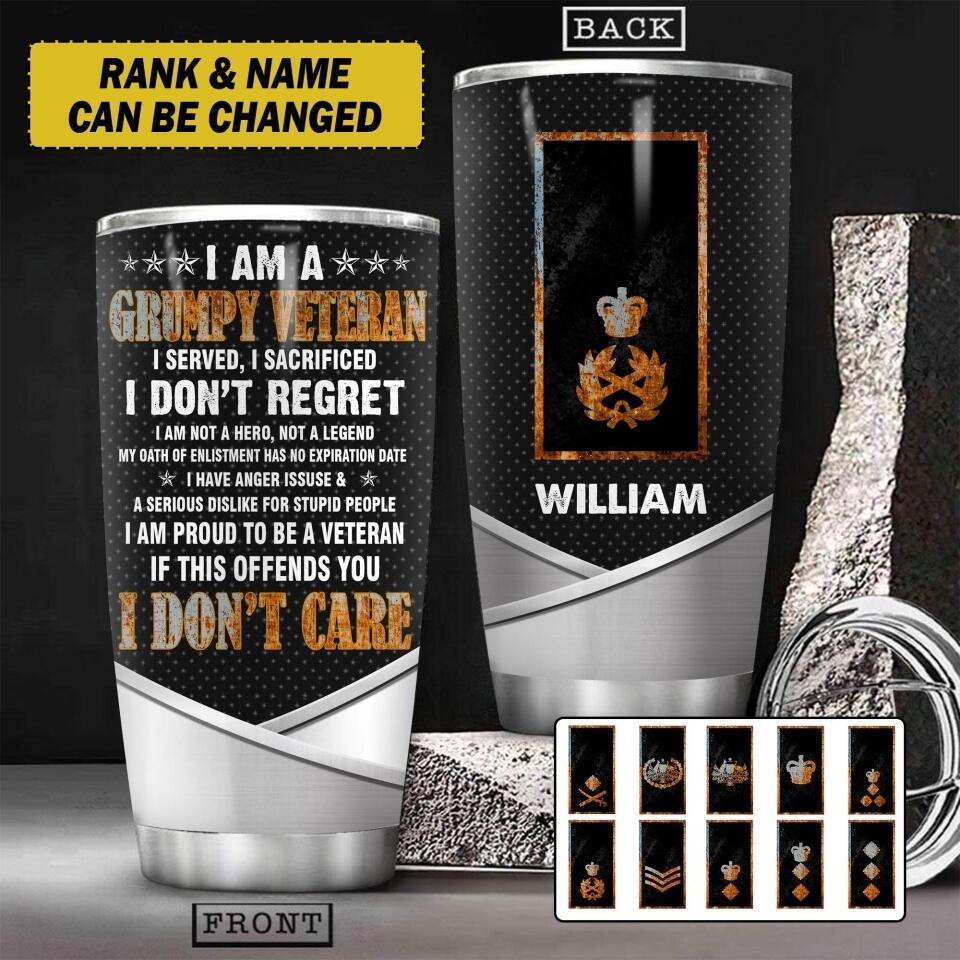Personalized I Am A Grupmpy Australian Veteran Tumbler Printed 22AUG-HY08