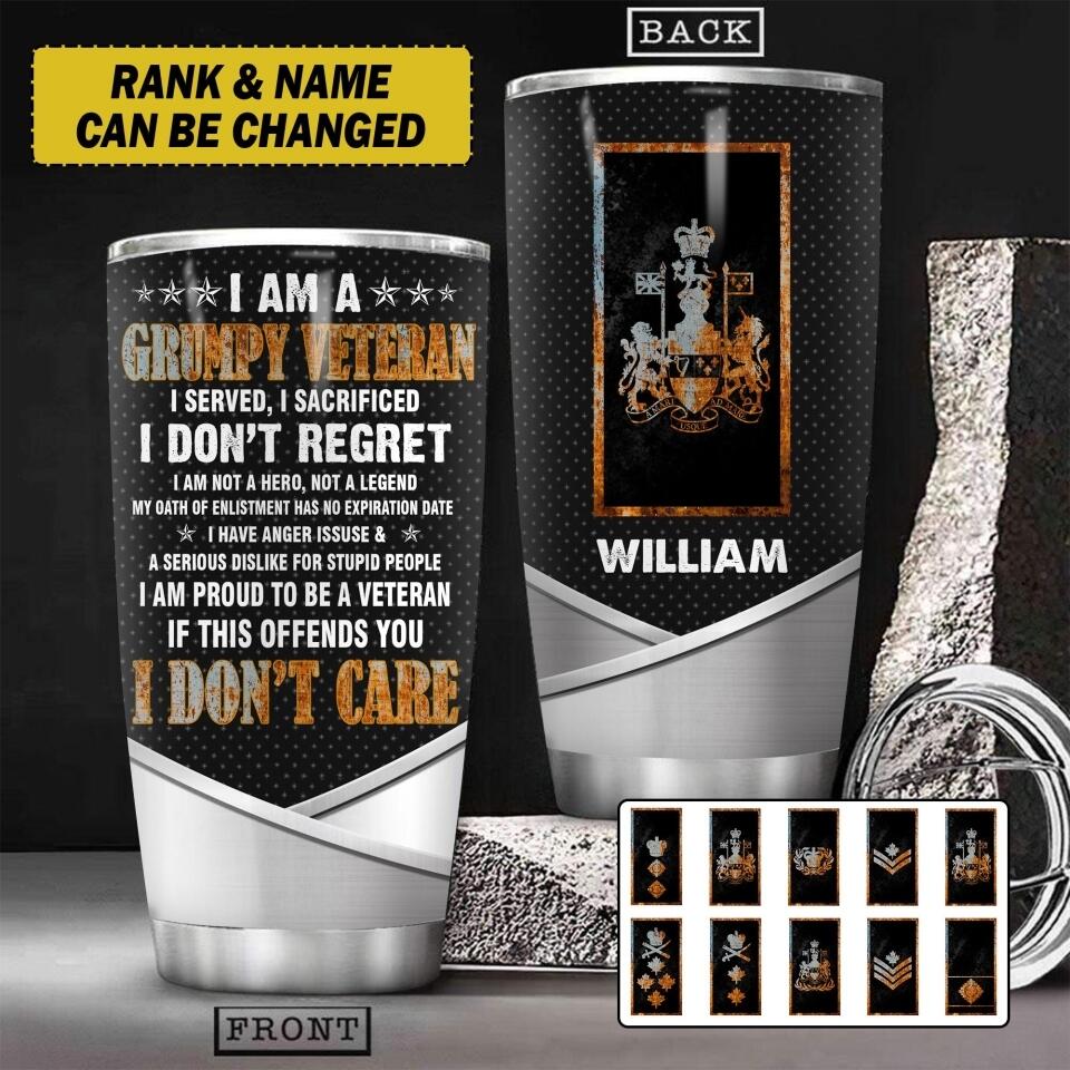 Personalized I Am A Grupmpy Canadian Veteran Tumbler Printed 22AUG-HY08